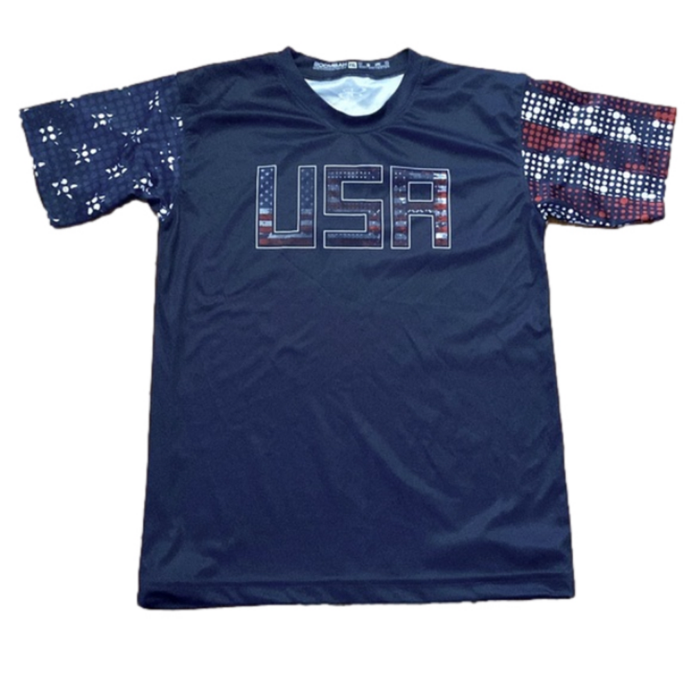 BOOMBAH USA Tee Shirt Red White Blue Youth XL